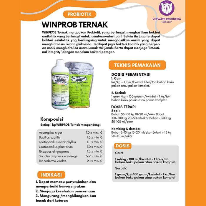 WINPROB TERNAK PROBIOTIK UNTUK TERNAK RUMINANSIA APOTERNAK
