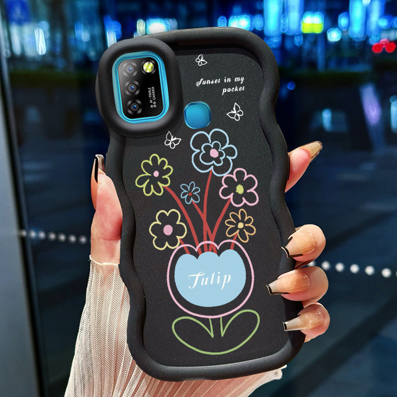 Casing Untuk Infinix Smart 5 Smart 6 Ram 3 Case Casing Lukisan Pot Bunga pola HP Cesing lunak Siliko