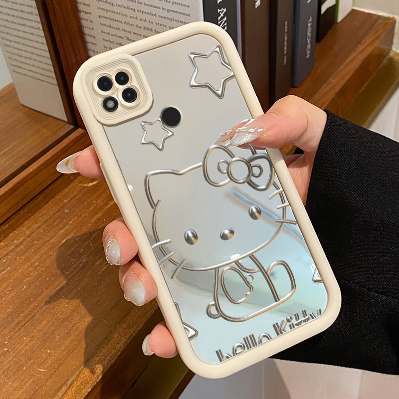 Casing Hp Xiaomi Redmi 9C Redmi 9C NFC Redmi 10A POCO C31 Case Casing Gambar kucing Pola Kasus cermi