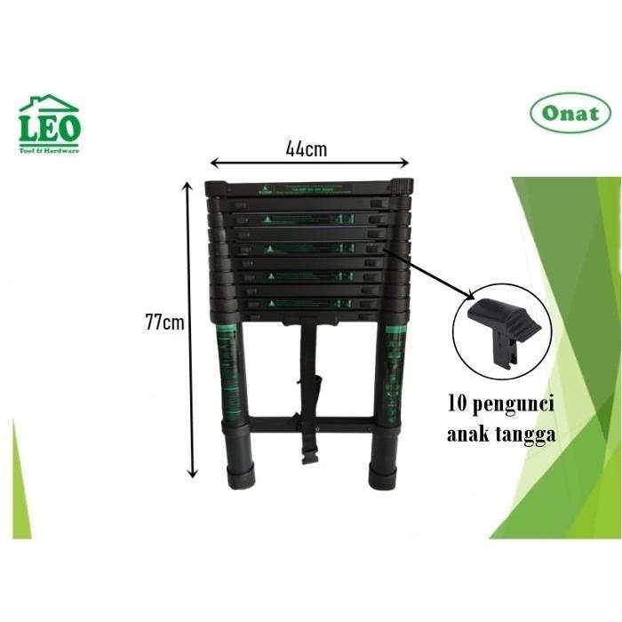 Tangga Lipat Aluminium Teleskopik 3.2M Single Telescopic Ladder 3.2 M Onat Diskon Sale