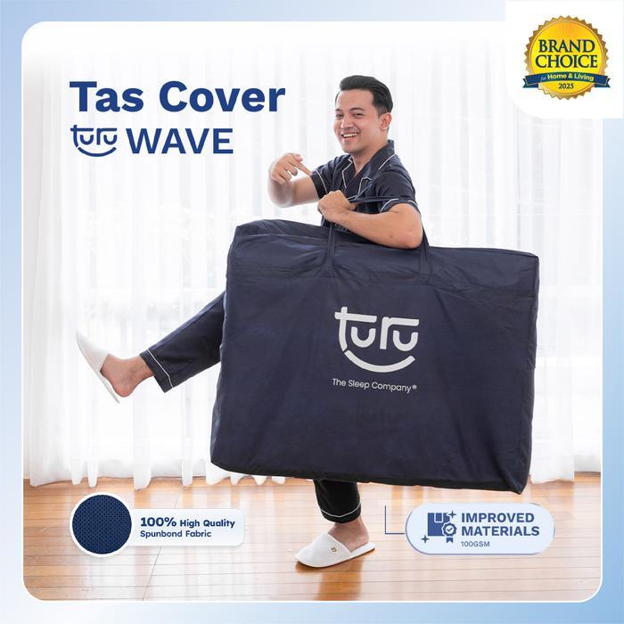 TURU Tas Bag Cover Kasur Lipat TURU Wave Spunbound Tebal - Dark BluE Penyimpanan Waterproof