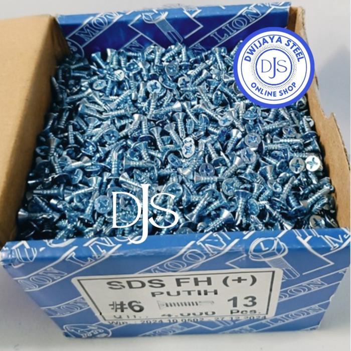 #6X13 SEKRUP SDS FH (+) PUTIH 6X13 MOON LION SKRUP DRILLING BAJA RINGAN FH (+) 6X1/2"
