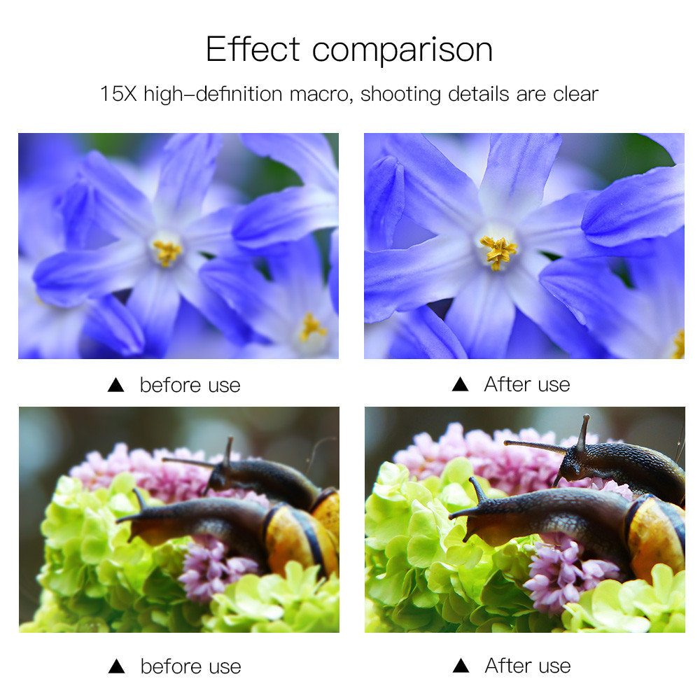 . Camera External 15X Macro Lens For Dji Osmo Action /180 Degree -