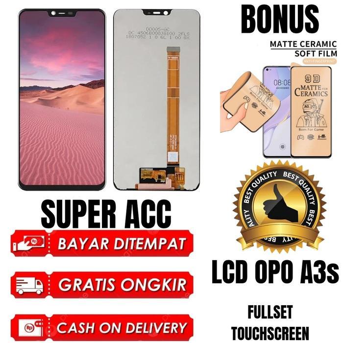 LCD TOUCHSCREEN OPO A3s FULLSET ORIGINAL + ANTIGORES *
