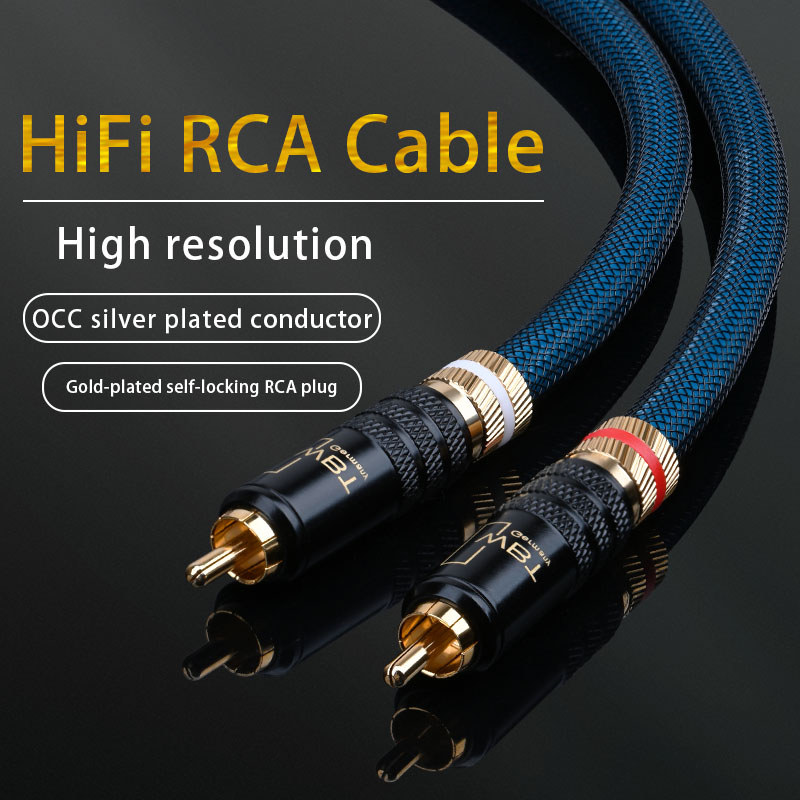 ATAUDIO HiFi RCA Cable for Amplifier DVD High Quality G5 Top Grade Silver Plated 2RCA to 2RCA Male