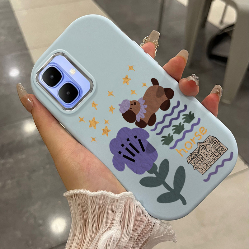 Casing Hp Untuk Infinix Smart 10 Plus Tecno POP 10 Spark Go 2 Case Casing Kuda Trojan dan Bunga pola