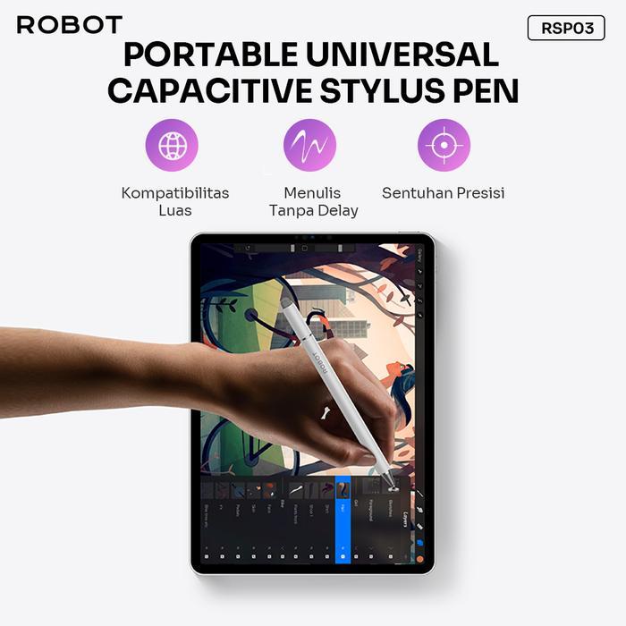 [EXCLUSIVE NEO AGENCY] ROBOT STYLUS PEN UNIVERSAL 3 IN 1 COMPATIBLE DENGAN APPLE MACBOOK STYLUS
