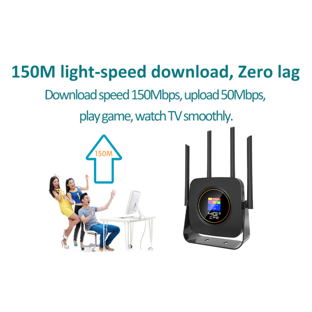 . Kuwfi 300Mbps 4G Wireless Router Lte Wifi Router 4G Modem High Speed -