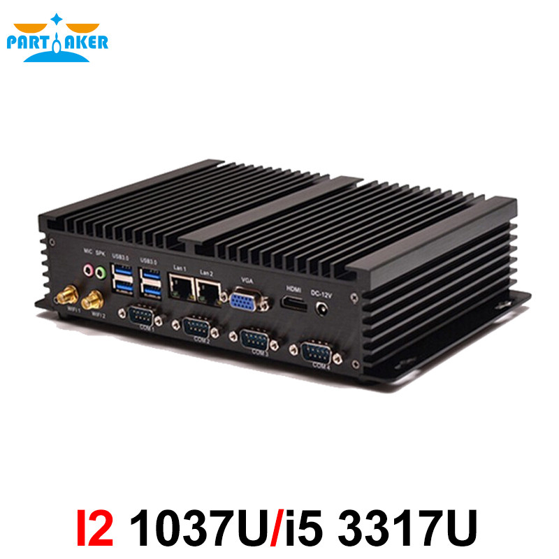 . Fanless Mini Pc Windows Xp/7/8/10 Intel Core I5 3317U 1007U 2*Lans -
