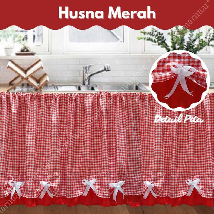 Premium Gorden Kolong Dapur Aesthetic Korden Meja Dapur Estetik Gorden Kolong Kotak Polos Minimalis