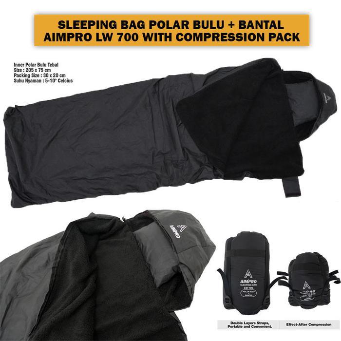 Sleeping Bag Polar Bulu Tebal waterproof AIMPRO LW180
