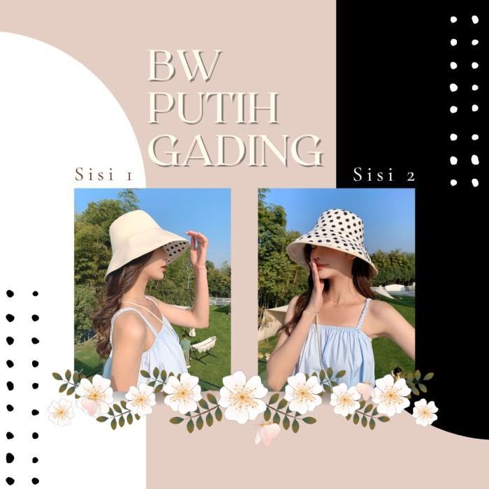 Topi Lebar Cewek / Topi Pantai Lebar / Topi Polkadot / Topi Cewek Cewe