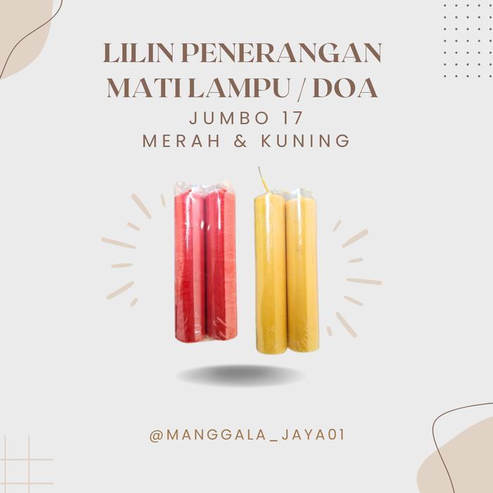 LILIN MATI LAMPU JUMBO / LILIN DOA WARNA MERAH & KUNING