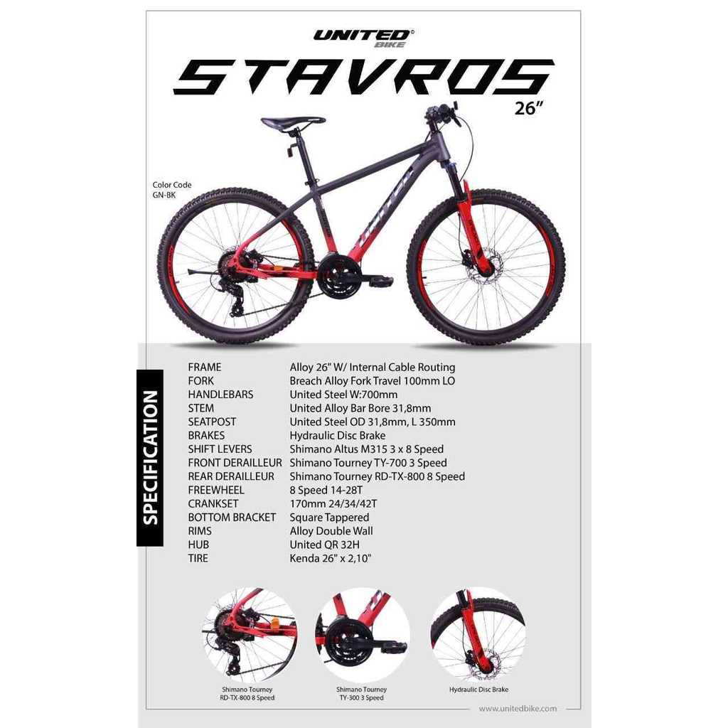 sepeda gunung MTB United Bike Sepeda Stavros 26 inch