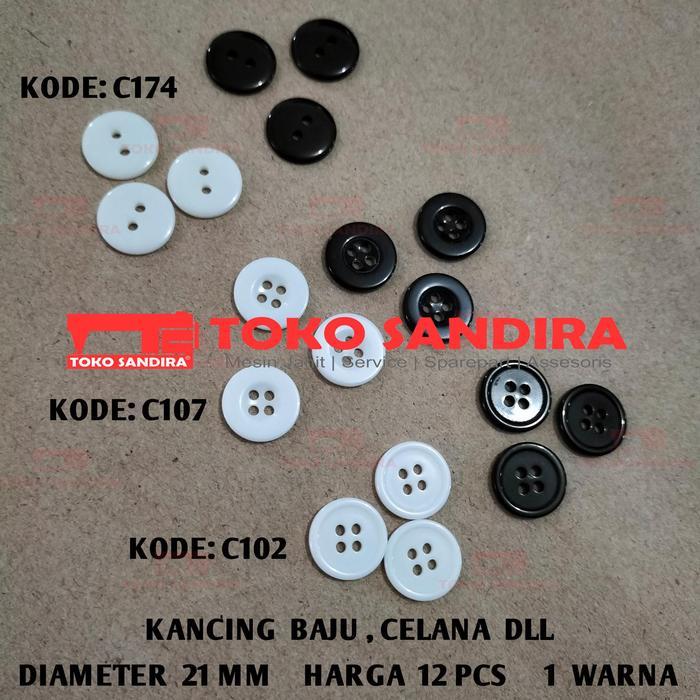 12 PCS Kancing baju 21 MM/kancing jas /kancing safari/kancing celana