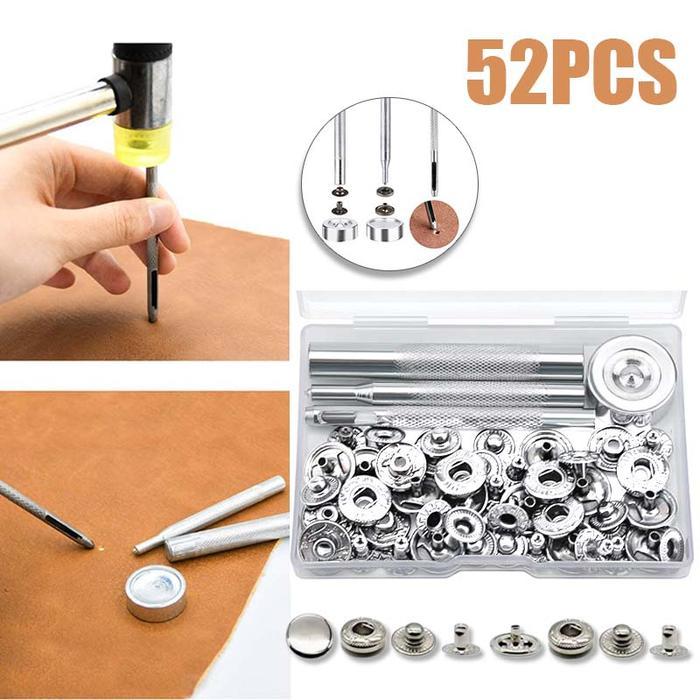 831 Kancing Besi Jepret 48pcs Kancing Jepret Anti Karat Kancing Jepret Cetet + Alat Pemasang Kancing