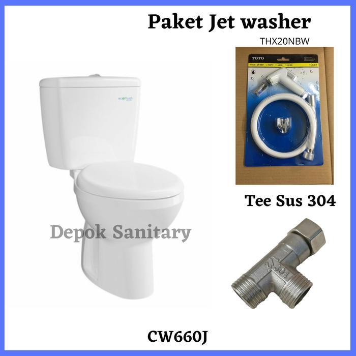 PAKET LENGKAP CLOSET DUDUK TOTO CW660J CW 660 J / KLOSET DUDUK TOTO