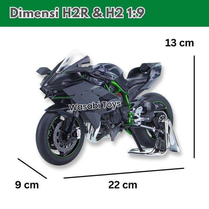 Miniatur Diecast 1:9 Ninja H2R & H2 (Paddock, Suspensi, Lampu, Suara)