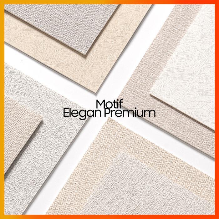 Hoptech - Wallpaper Dinding Linen Premium Tebal Bahan PVC Roll 280x60 cm Dekorasi Kamar Anti Lembab