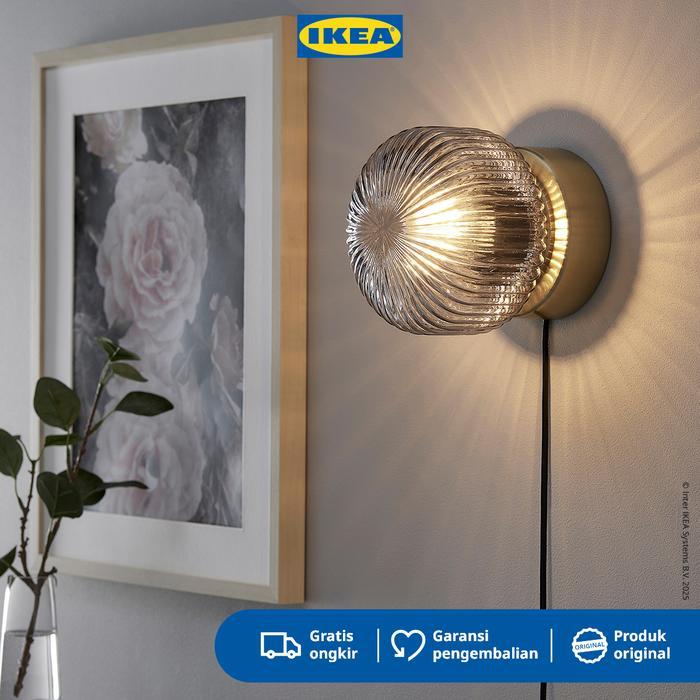 IKEA SOLKLINT Lampu Dinding Bening Bahan Kaca Dekorasi Plastik Akrilik
