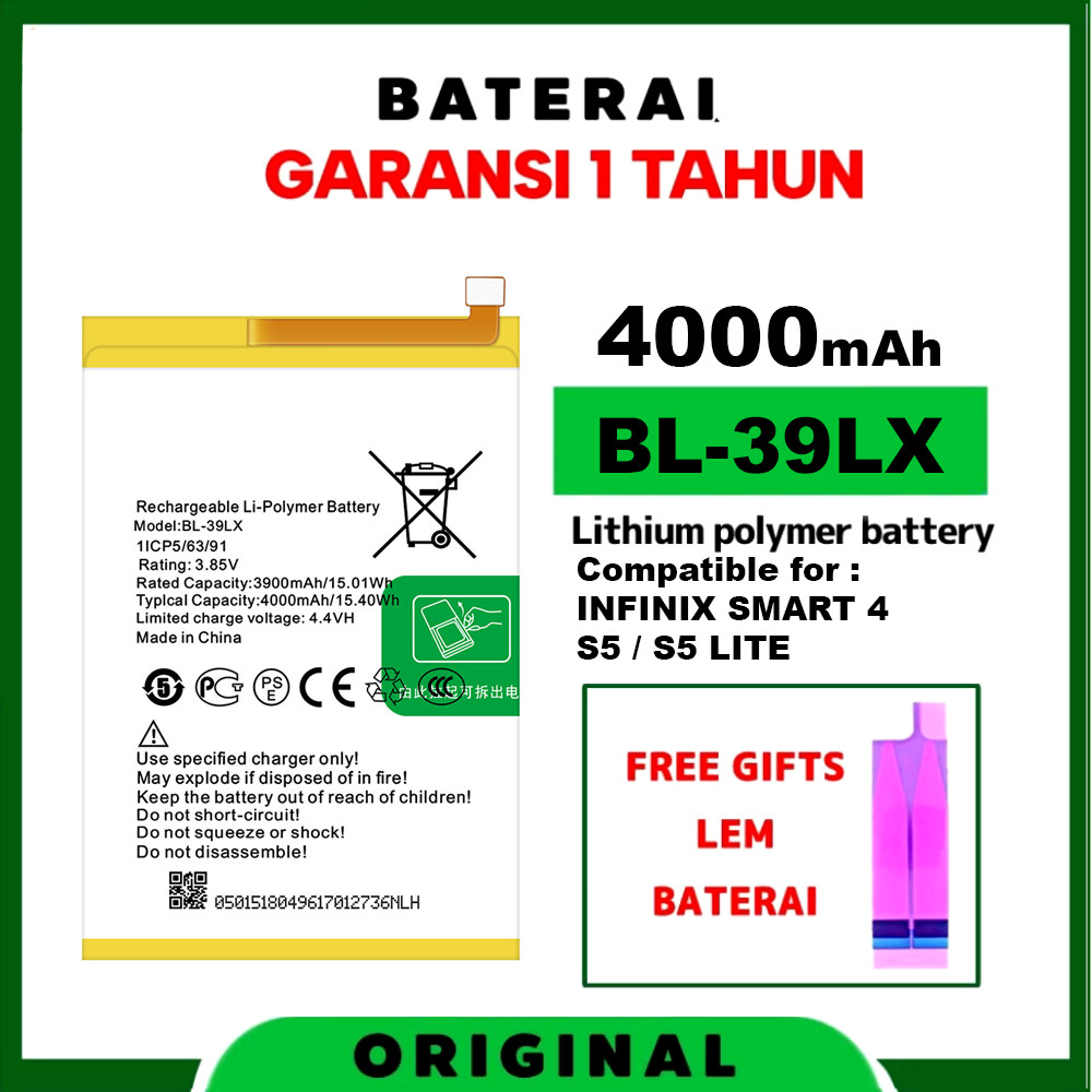 BATERAI INFINIX BL-39LX INFINIX SMART 4 - INFINIX S5 - INFINIX S5 LITE