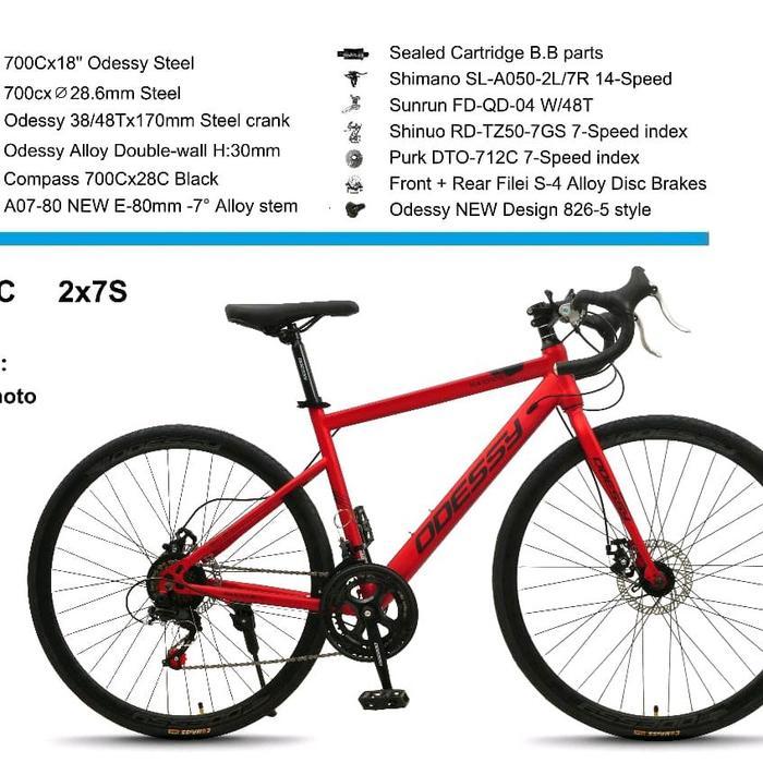 Sepeda Roadbike Balap Odessy MT 1011S (stell, 14speed, rem cakram) Outdoor