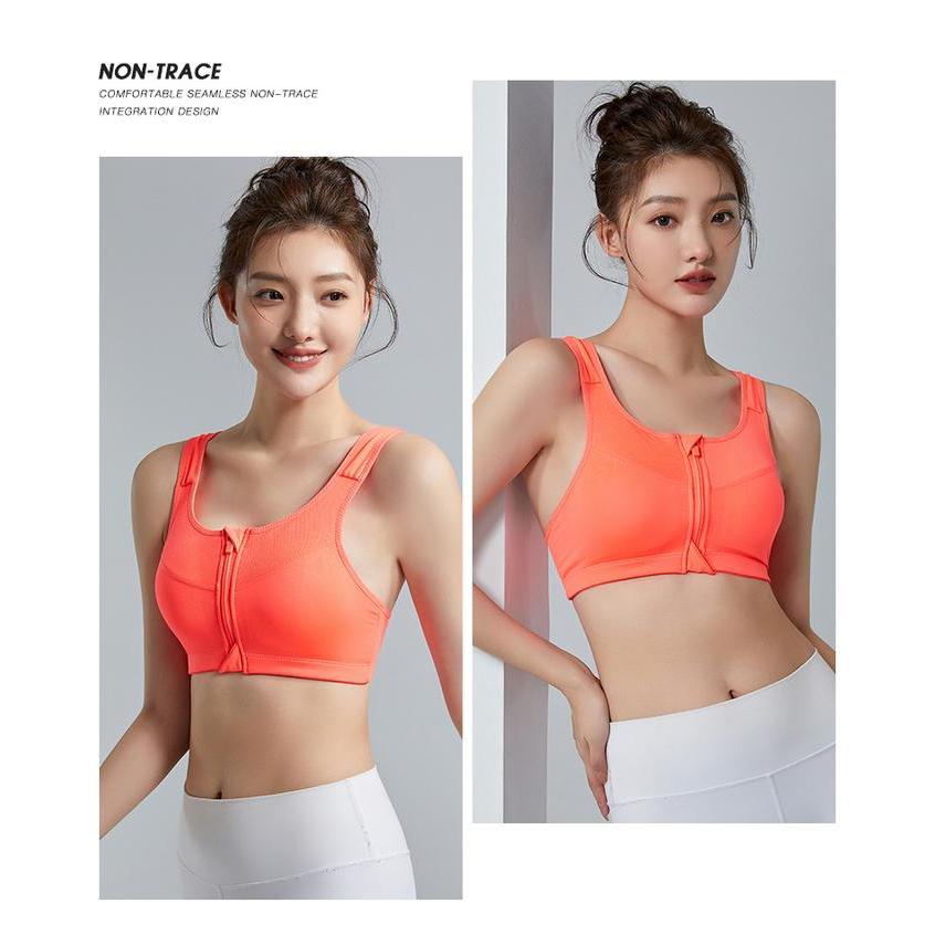 Premium Bra Sport Gym Yoga Push Up Bra Olahraga Wanita Resleting Depan Tanpa Kawat Bh Sport Bh Gym