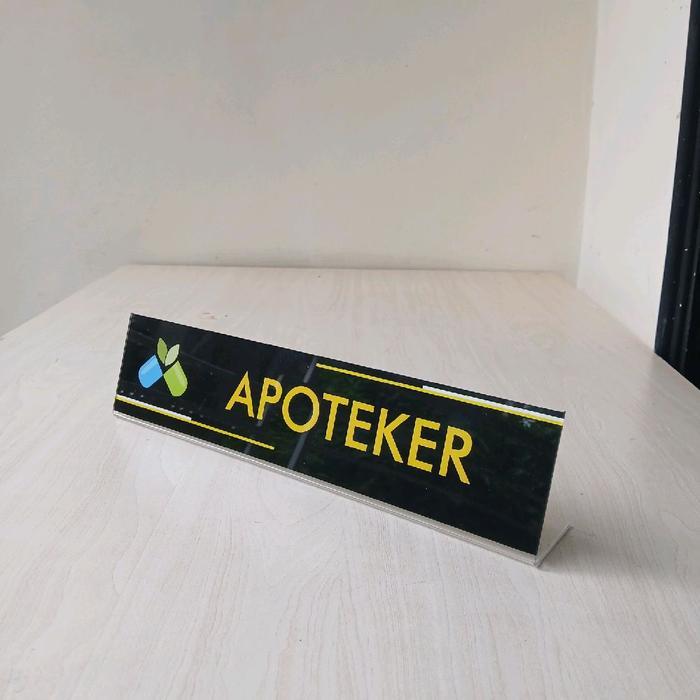 Akrilik Lipat Meja Apoteker - Akrilik Nama Meja Apoteker - Akrilik Lipat Apotek Ekonomis
