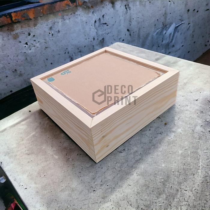 Sidswood [3D207] Pigura 3D Kayu 20X20X7 Cm Bingkai Mahar, Perhiasan, Foto, Bunga Kering Frame Jati