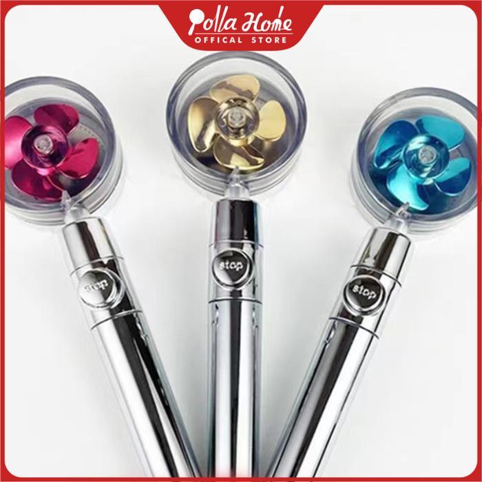 ` Ollahom Shower Kipas Set Kamar Mandi Turbo High Pressure Shower Head