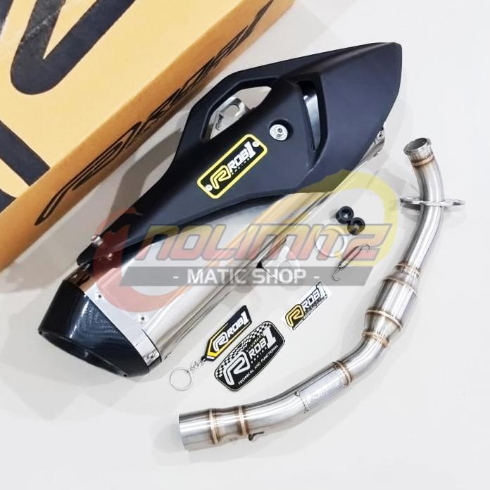 Knalpot ROB1 Standar Racing Oval Power Boom NEW NMAX TURBO Tech Max Neo S 2024 Up