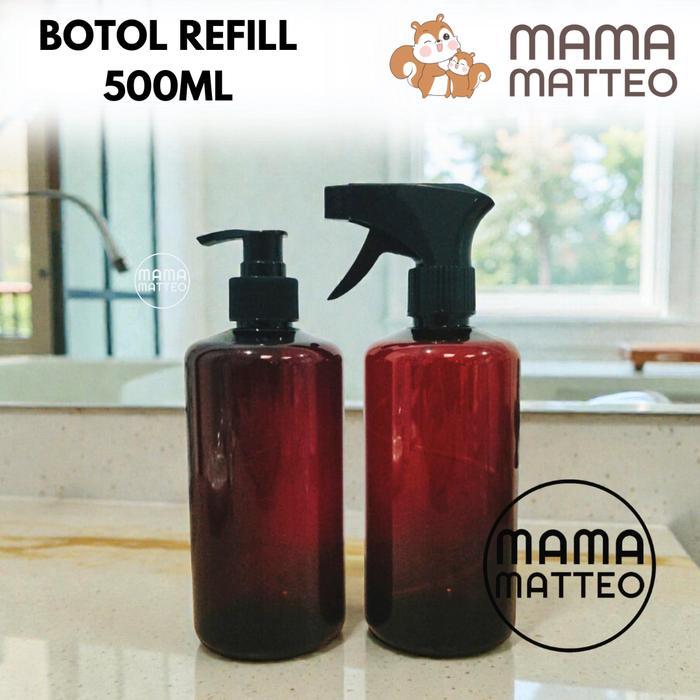 BOTOL SPRAY KOSONG AMBER 500ML (PLASTIK bukan KACA) / Botol Semprot