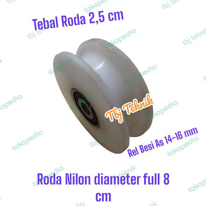 Terlaris - roda pagar nilon 8 cm tanpa rumah roda
