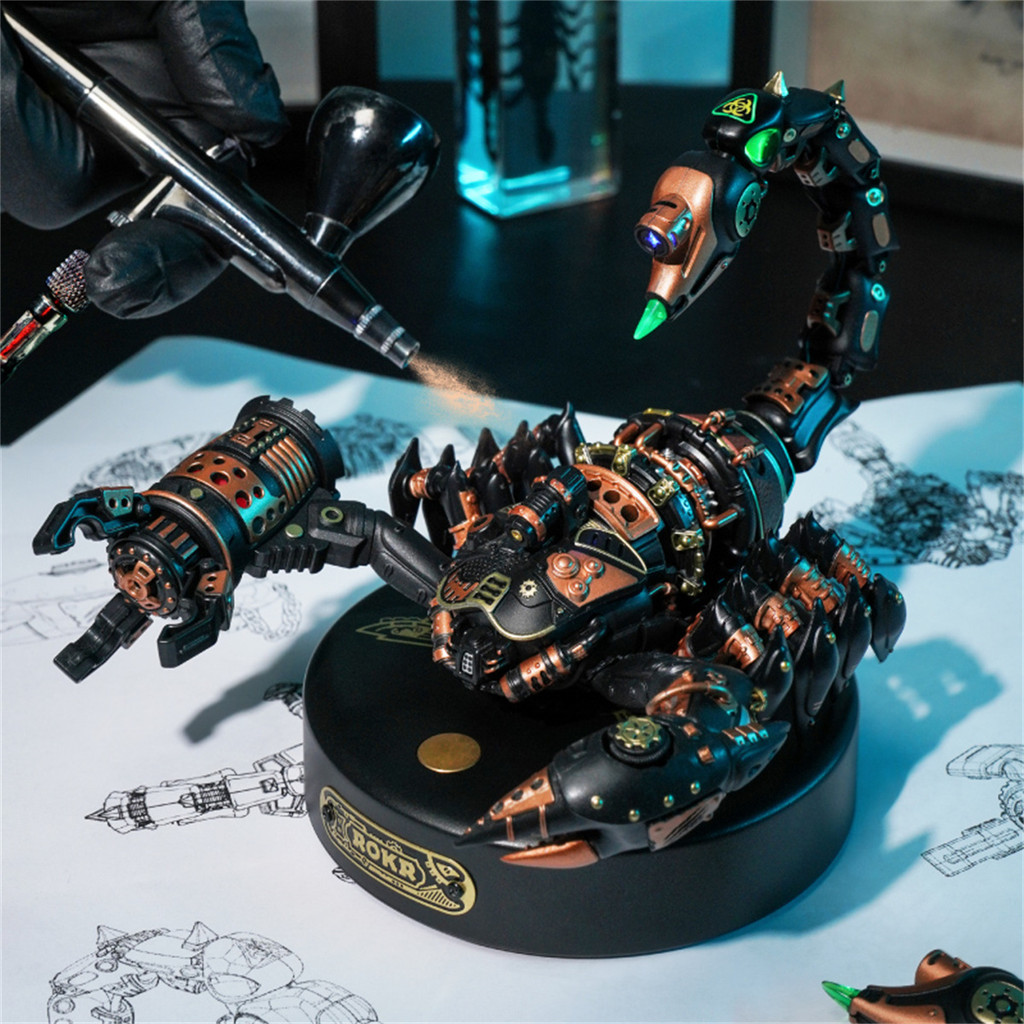 . Robotime Rokr 3D Metal Puzzle Emperor Scorpion With Led Light Of -