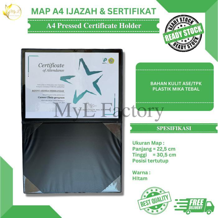 COVER MAP A4 SERTIFIKAT, IJAZAH / ALBUM FOTO HOLDER HITAM