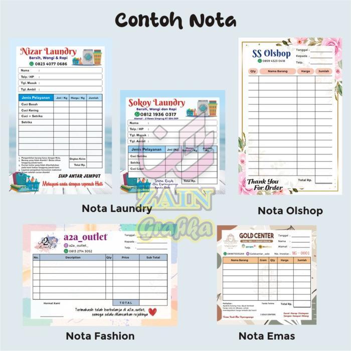 NOTA CUSTOM OLSHOP / TOKO / LAUNDRY / KWITANSI