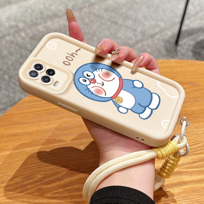 Casing Hp untuk OPPO A54 Case Casing HP Softcase Ponsel Soft Shell dengan Tali Silikon Kasing Kucing