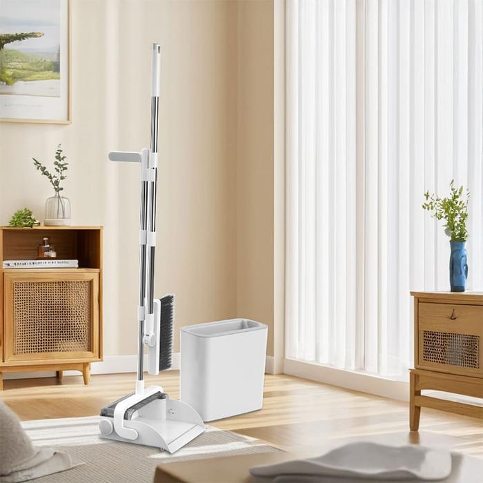 AZKO Proclean Set Sapu & Pengki Dengan Tempat Sampah - Putih Floor Cleaner Set Sapu Dan Serokan