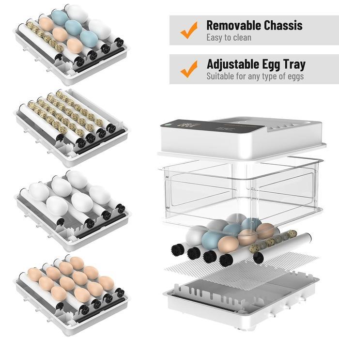 Mesin Tetas Telur Full Otomatis Rak Penetas Tetas Telur Bebek Burung Digital Rak Spinner Kap