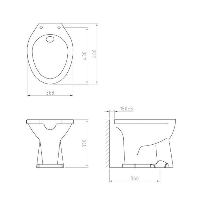 INA C16 WASH DOWN SYSTEM / KLOSET DUDUK SIRAM - TUTUP KLOSET DOLPHIN