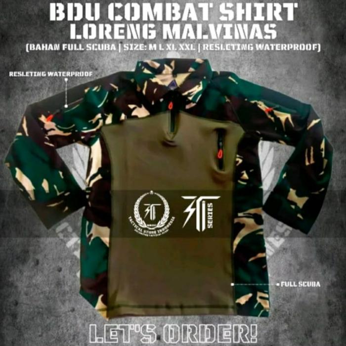 SALE BDU Scuba - BDU Combat Shirt Lengan Panjang - Loreng Malvinas Termurah