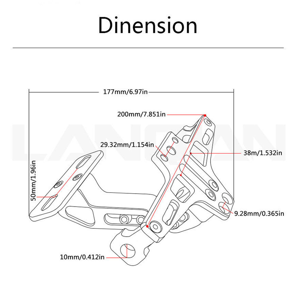 FOR DUCATI 749 999/S/R S4RS MS4/MS4R MONSTER 1000 900 S4R S4 CNC REAR LICENSE PLATE MOUNT HOLDER