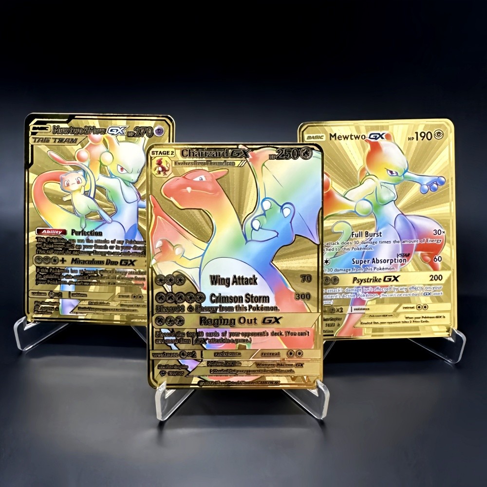Pokemon Metal Cards Monster Letter Pocket Monster Arceus Iron Card Mewtwo Gx Charizard Vmax Toy