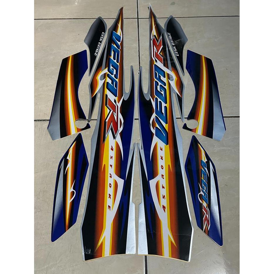 stiker striping yamaha vega r new 2007 2008 silver biru lis body standar berkualitas original