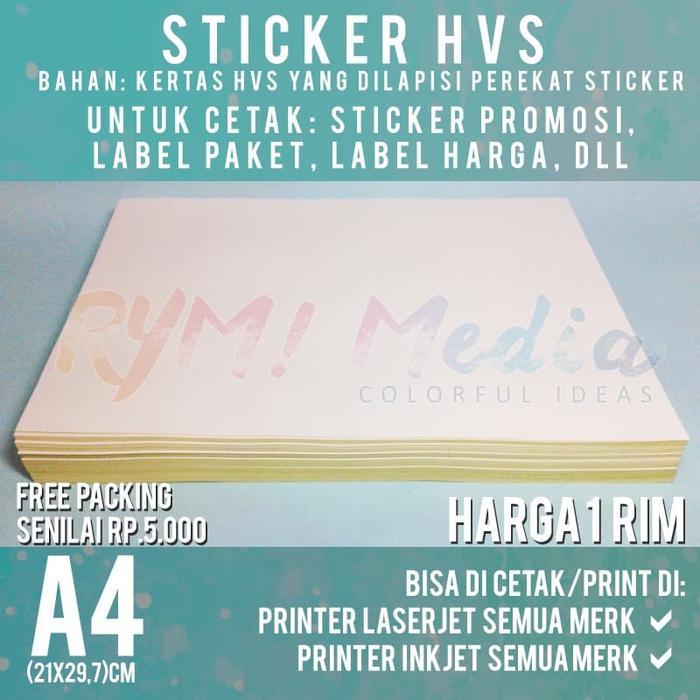 Kertas Sticker Hvs A4 (1 Rim/500 Lembar) Tbk