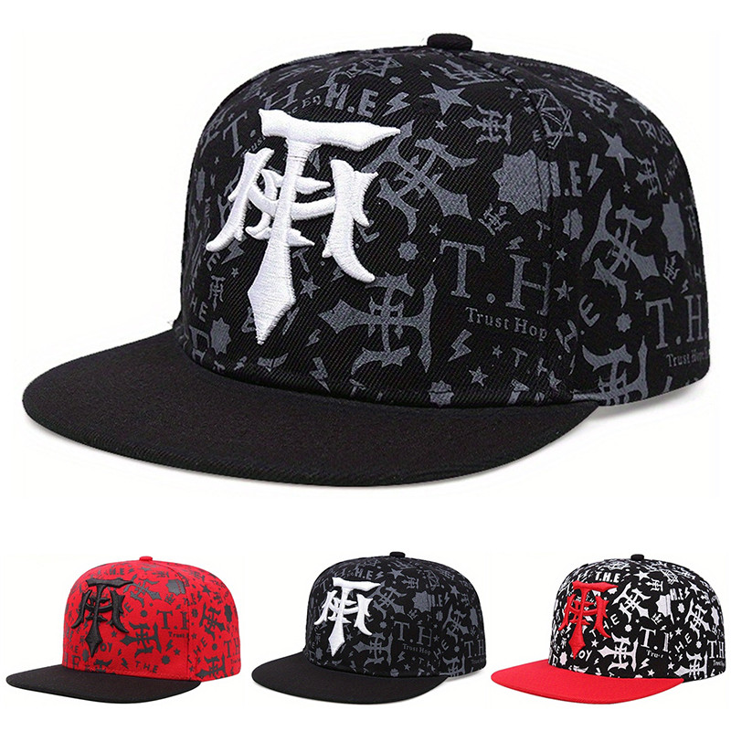 2025 Creative New Baseball Hat T Embroidery Graffiti HipHop Hat Street Fashion Decorative Hat Daily