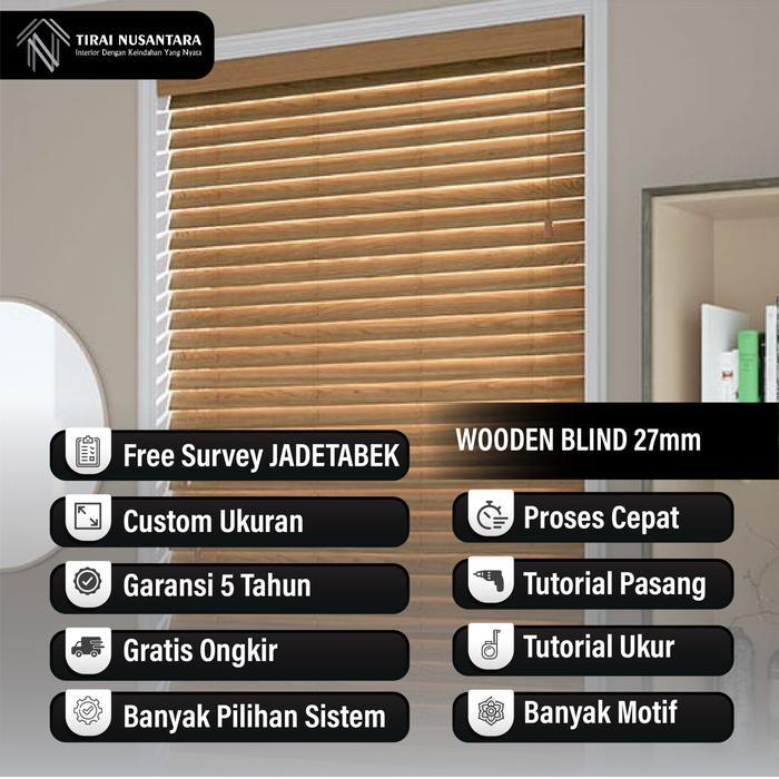 NEW [GARANSI TERMURAH] KREY / TIRAI / GORDEN JENDELA KAYU WOODEN BLIND Diskon