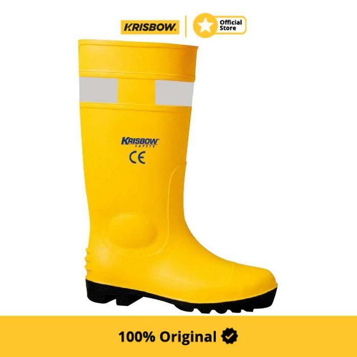 ASLI Krisbow Sepatu Safety Boot Pvc Ukuran 45 - Kuning READY STOCK