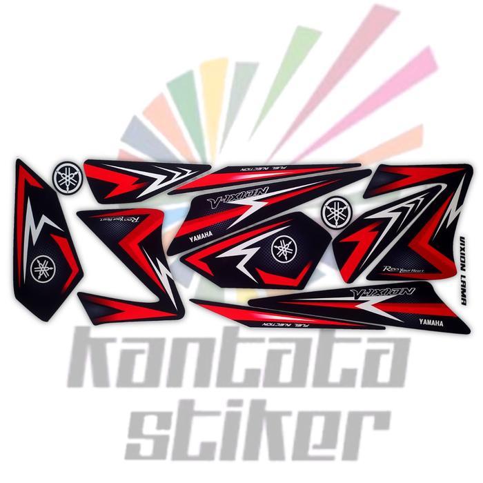 NEWSS STIKER STRIPING MOTOR VIXION OLD VARIASI (HITAM-MERAH)