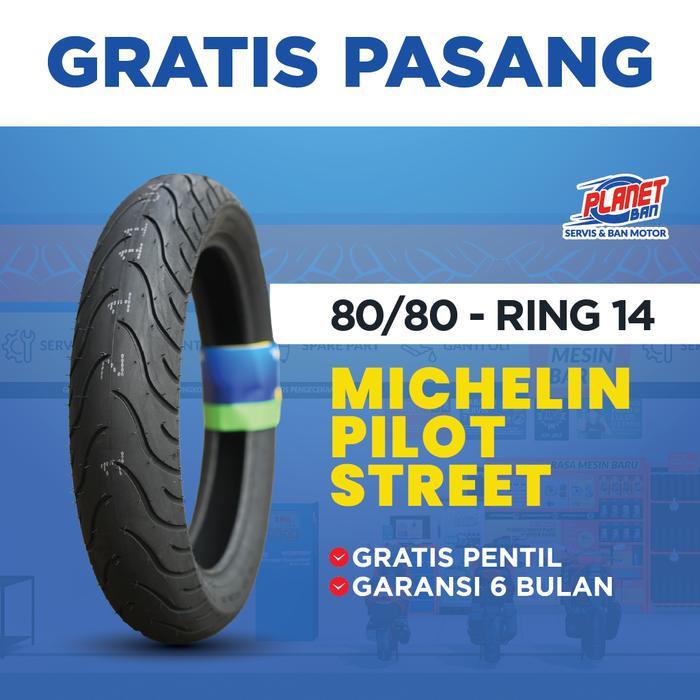 Ban Motor Ring 14 - 80/80 Michelin Pilot Street TUBELESS (Ban Motor Mio Soul GT 125, Mio Z New, Mio